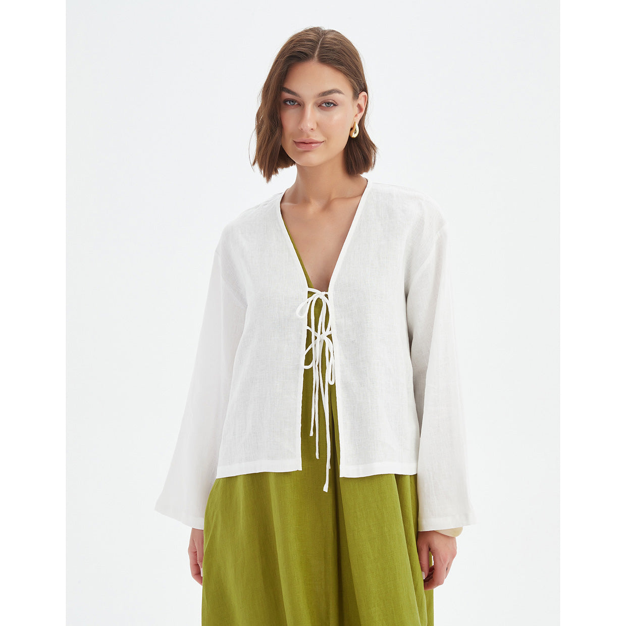 tirelli Tie Front Top Cream