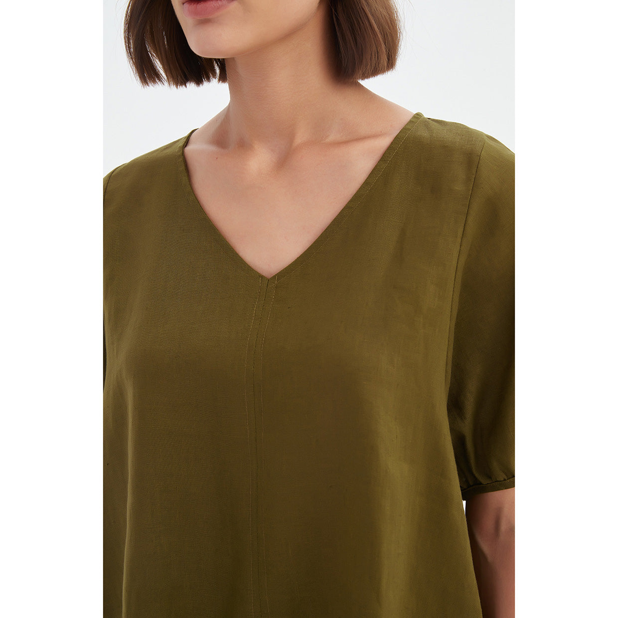Bishop Sleeve Dark Moss Top
