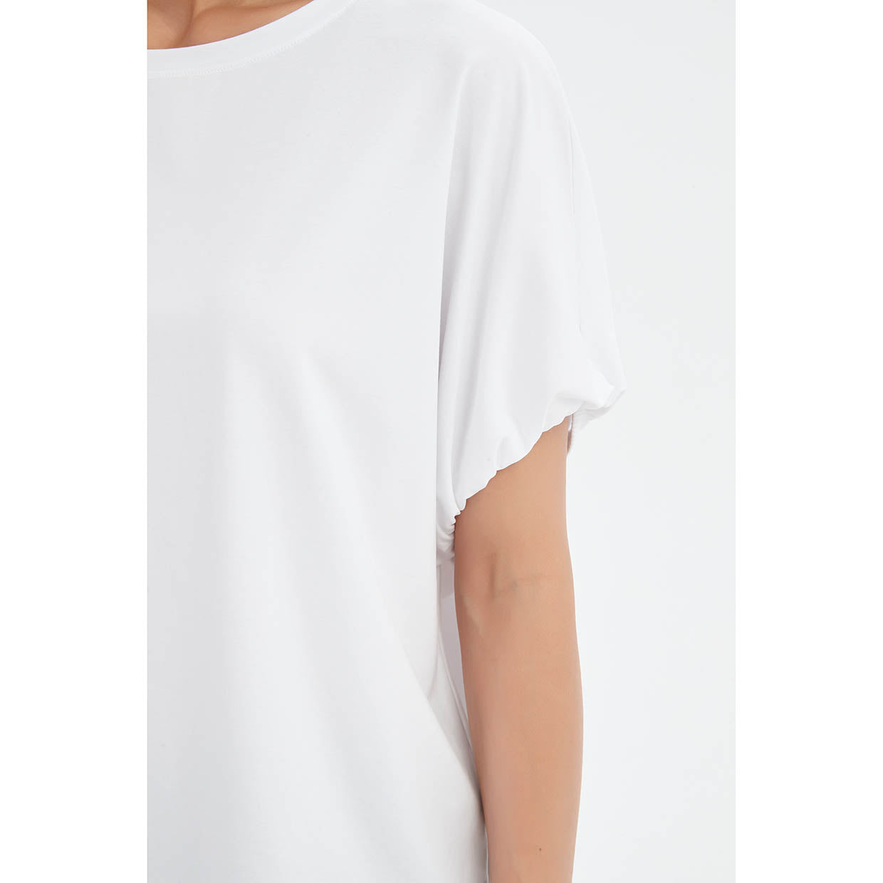 Bubble Sleeve Tee White