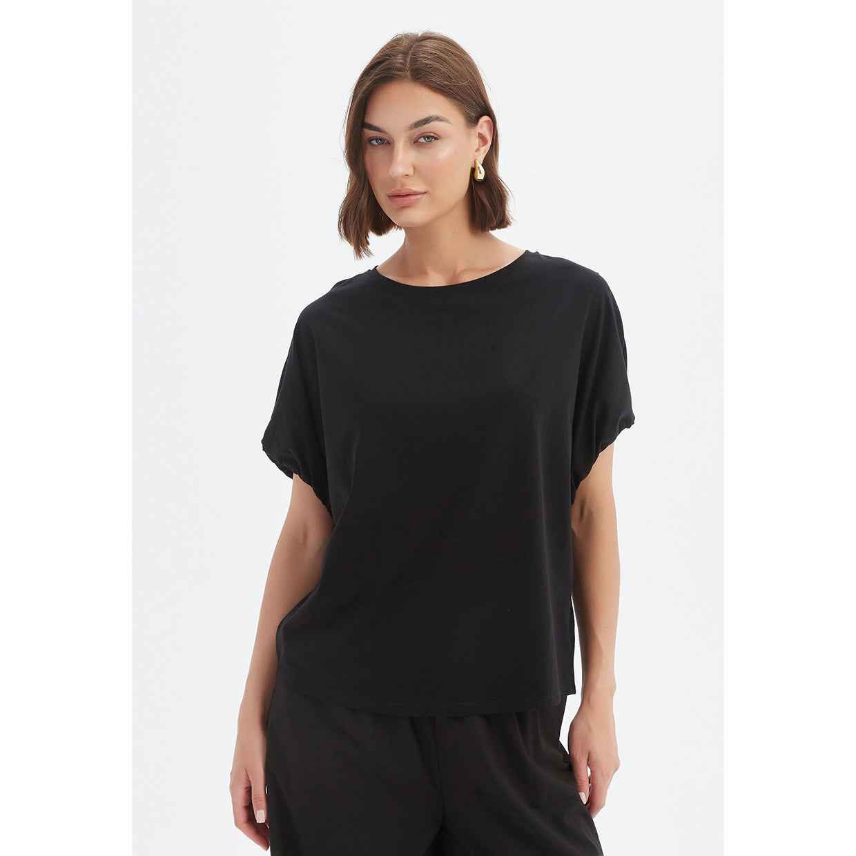 Bubble Sleeve Tee Black