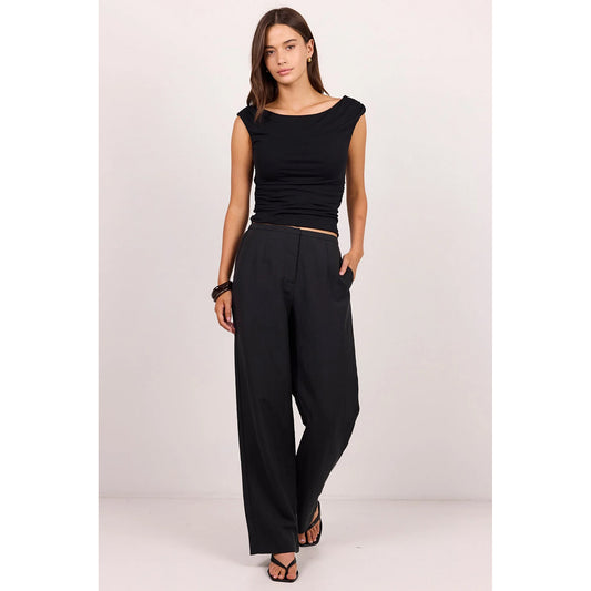 Charmed Pleat Front Wide Leg Pants