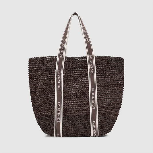 Bali Beach Bag Chocolate Raffia