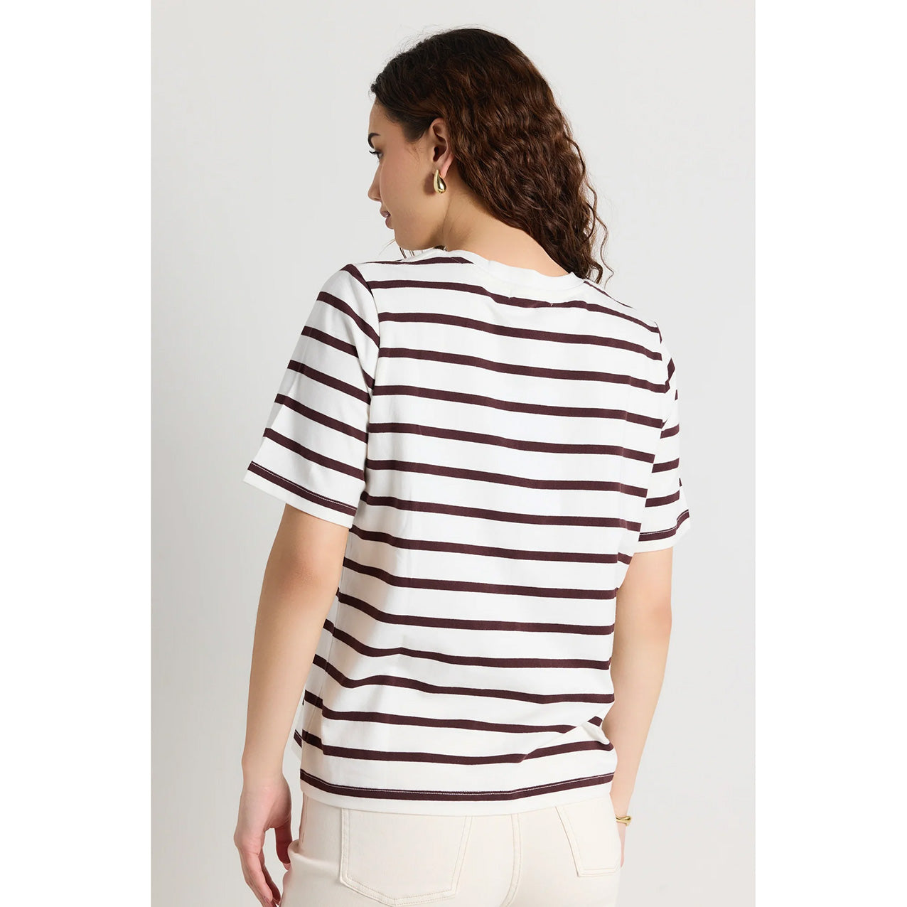 Binding Chocolate/White Stripe Box Tee