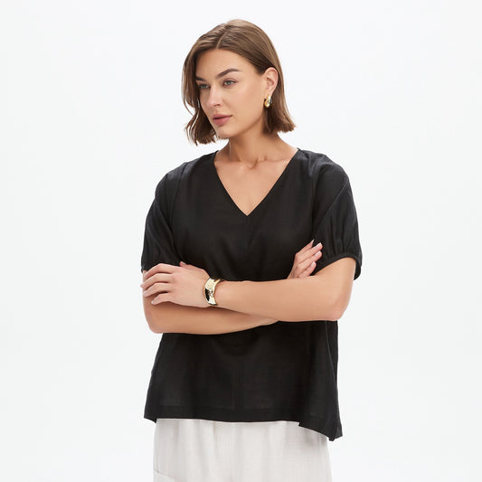 Bishop Sleeve Top Black