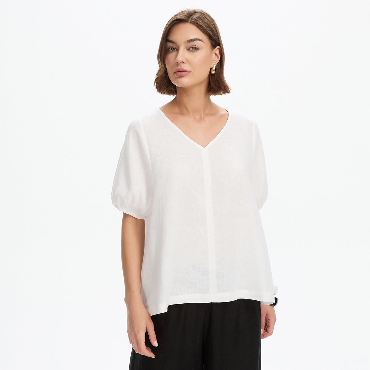 Bishop Sleeve Top White