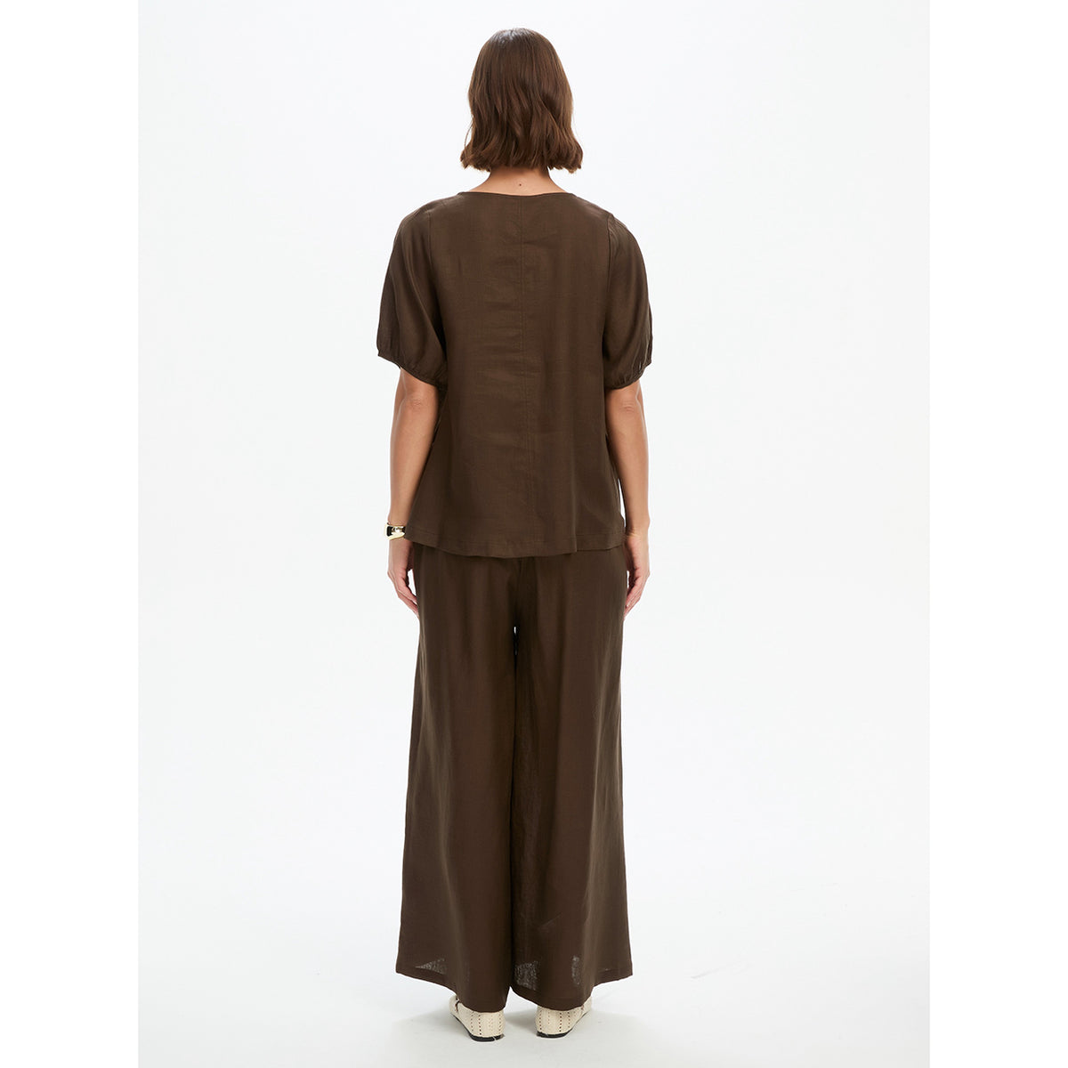 Bishop Sleeve Top Chocolate