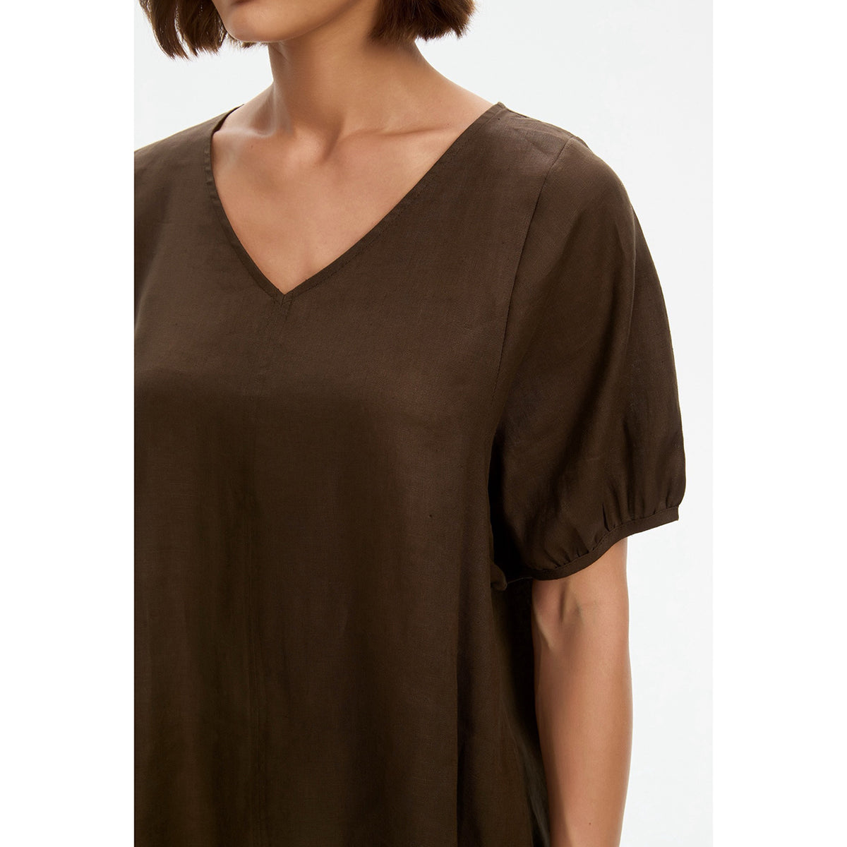 Bishop Sleeve Top Chocolate