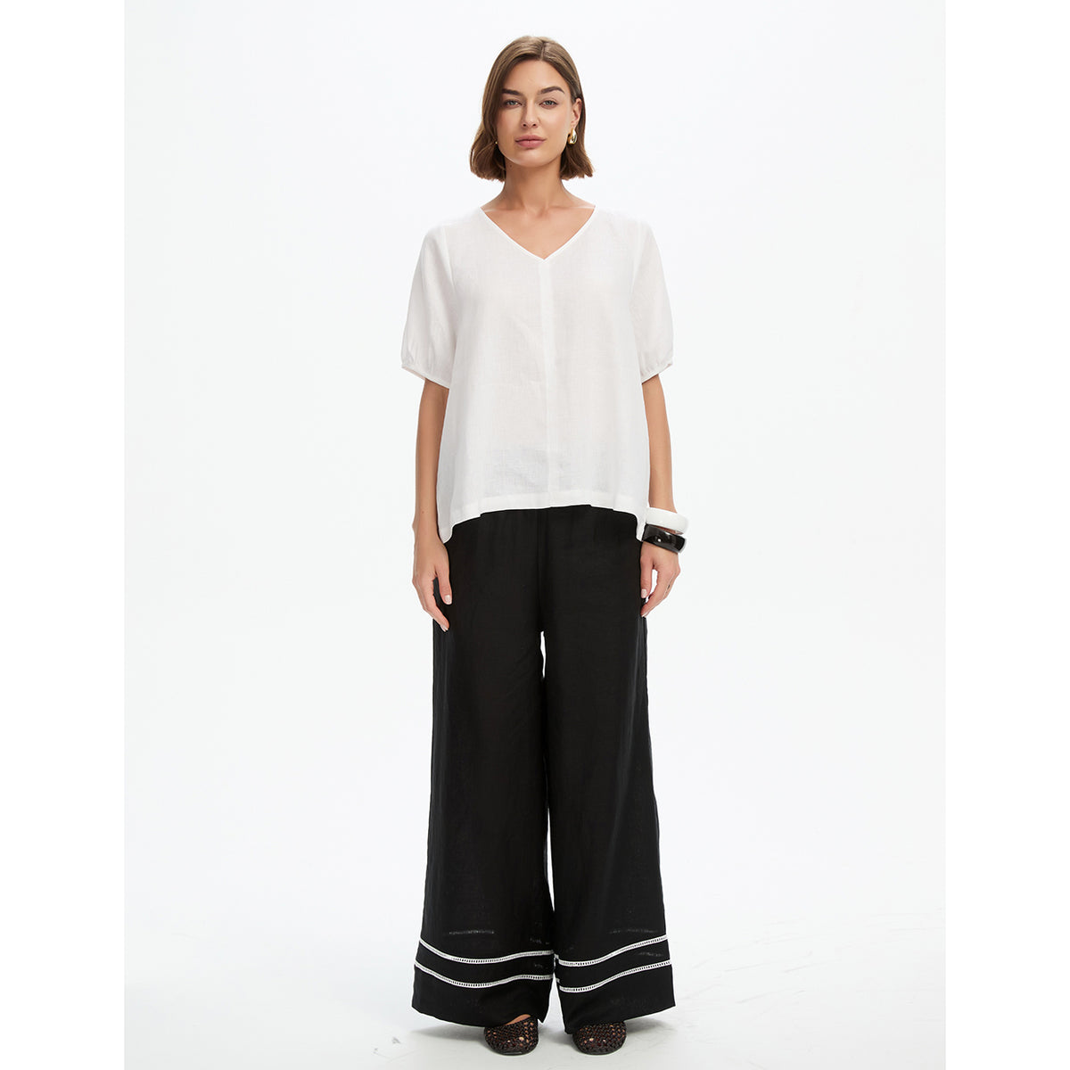 Bishop Sleeve Top White