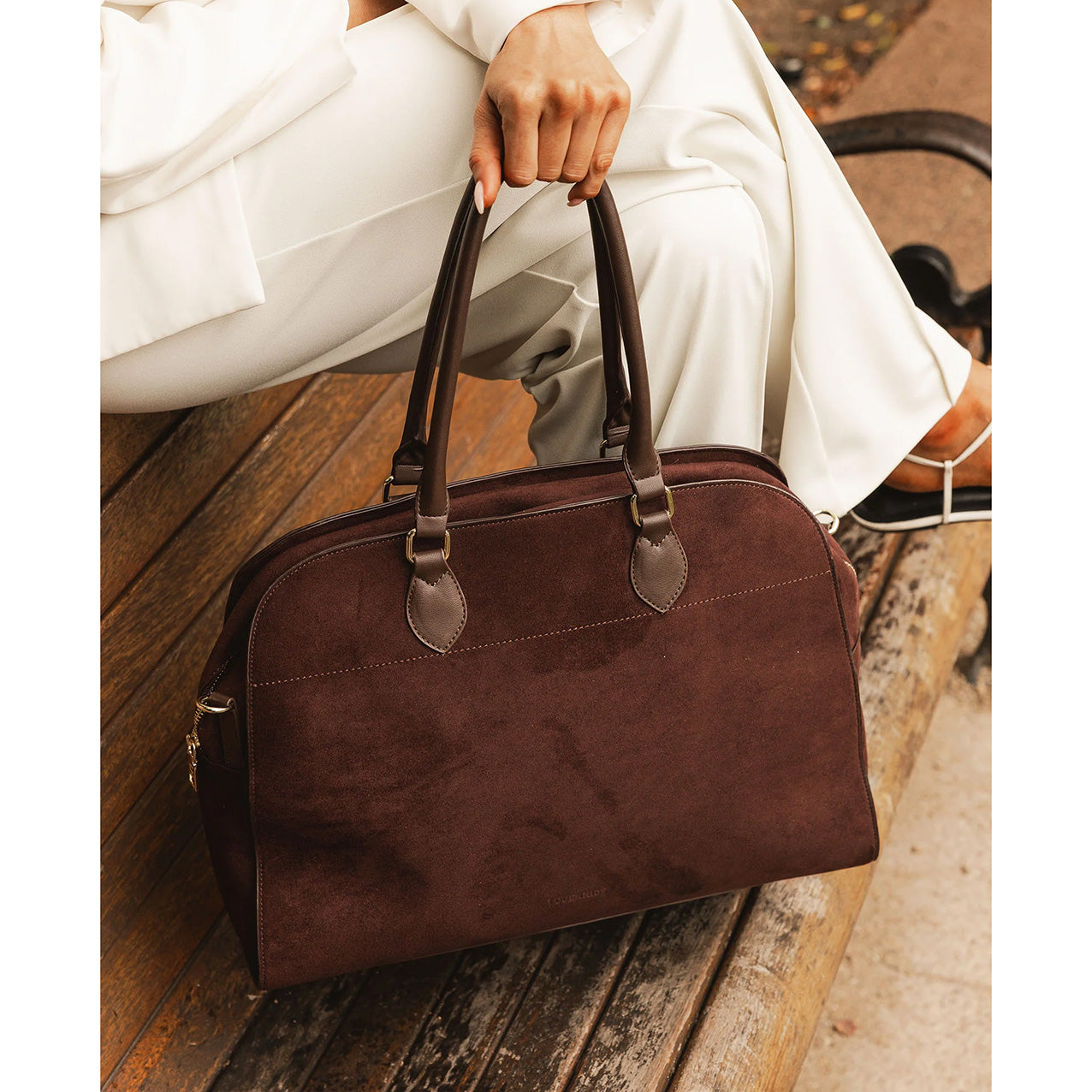 Blaire Tote Bag - Chocolate Suedette