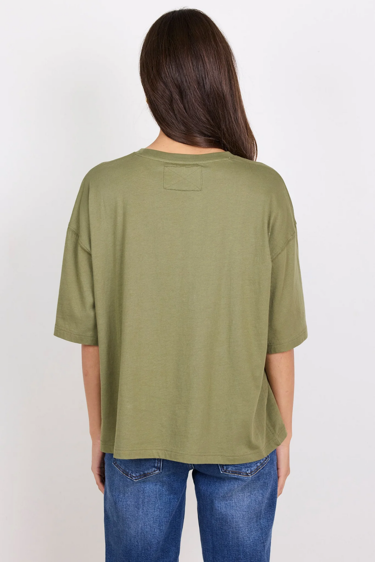 Boyfriend Washed Khaki Oversized Tee