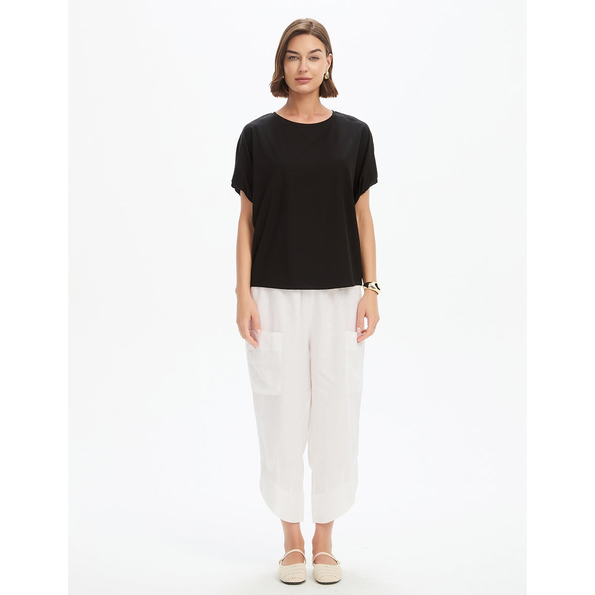 Bubble Sleeve Tee Black