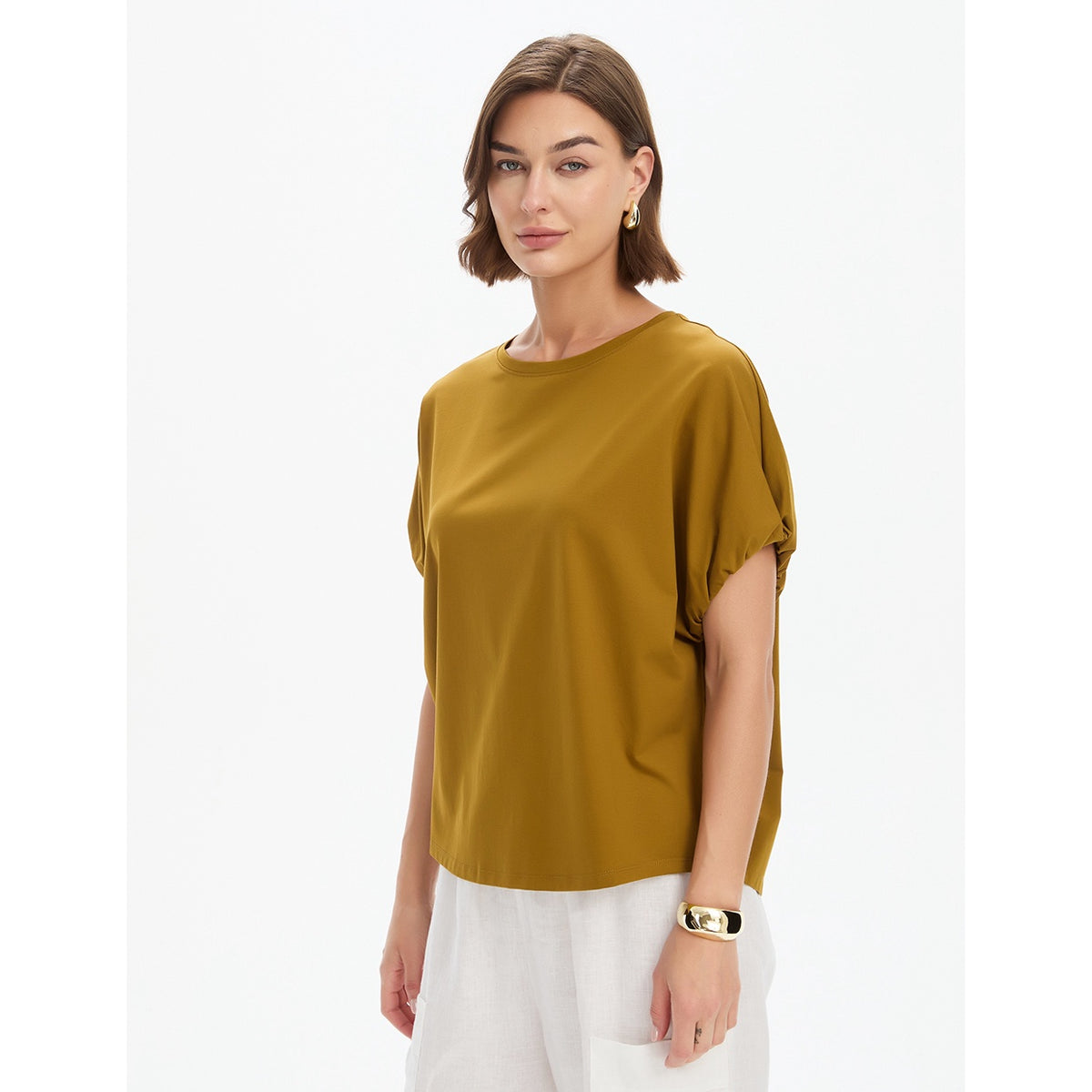 Bubble Sleeve Tee Deep Gold