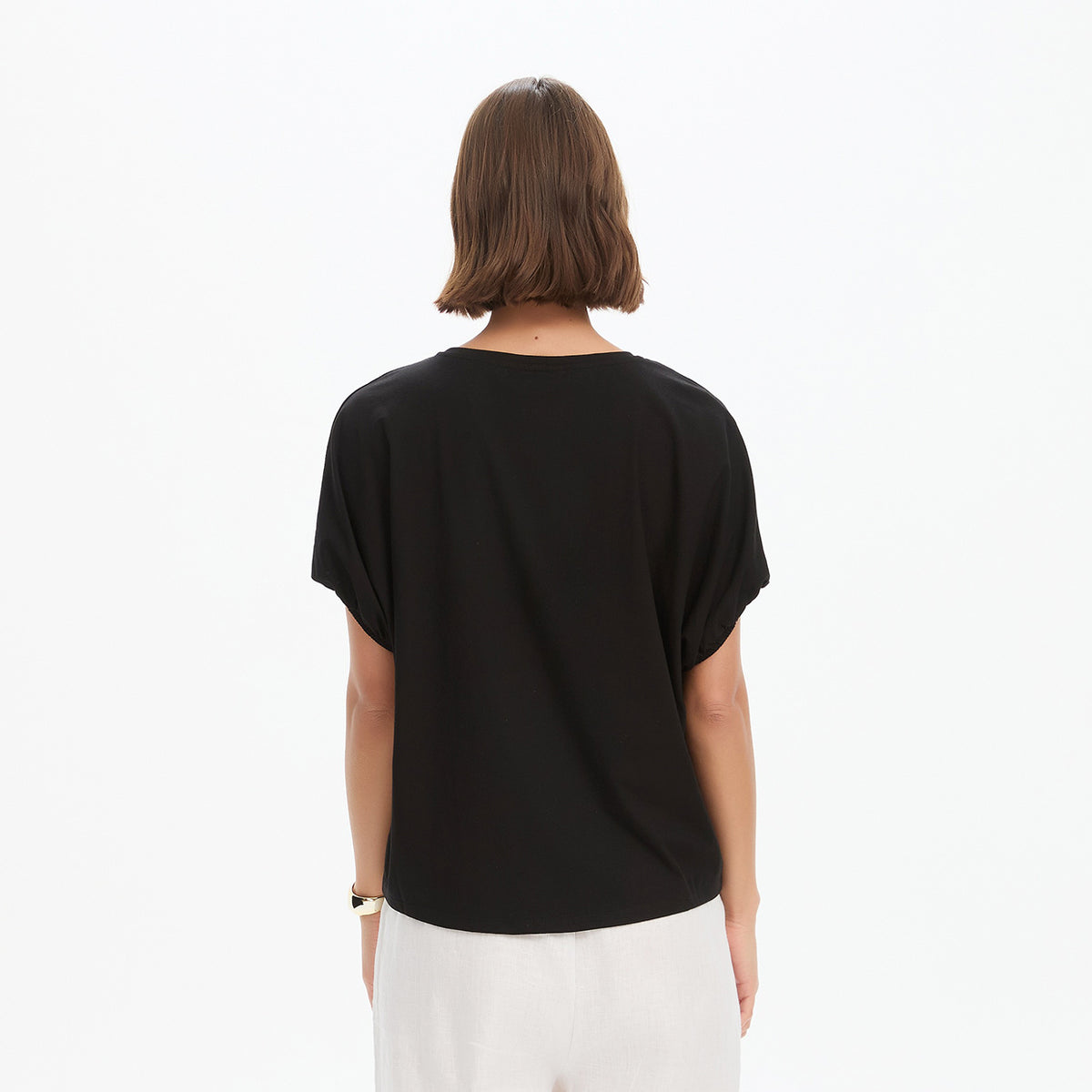Bubble Sleeve Tee Black