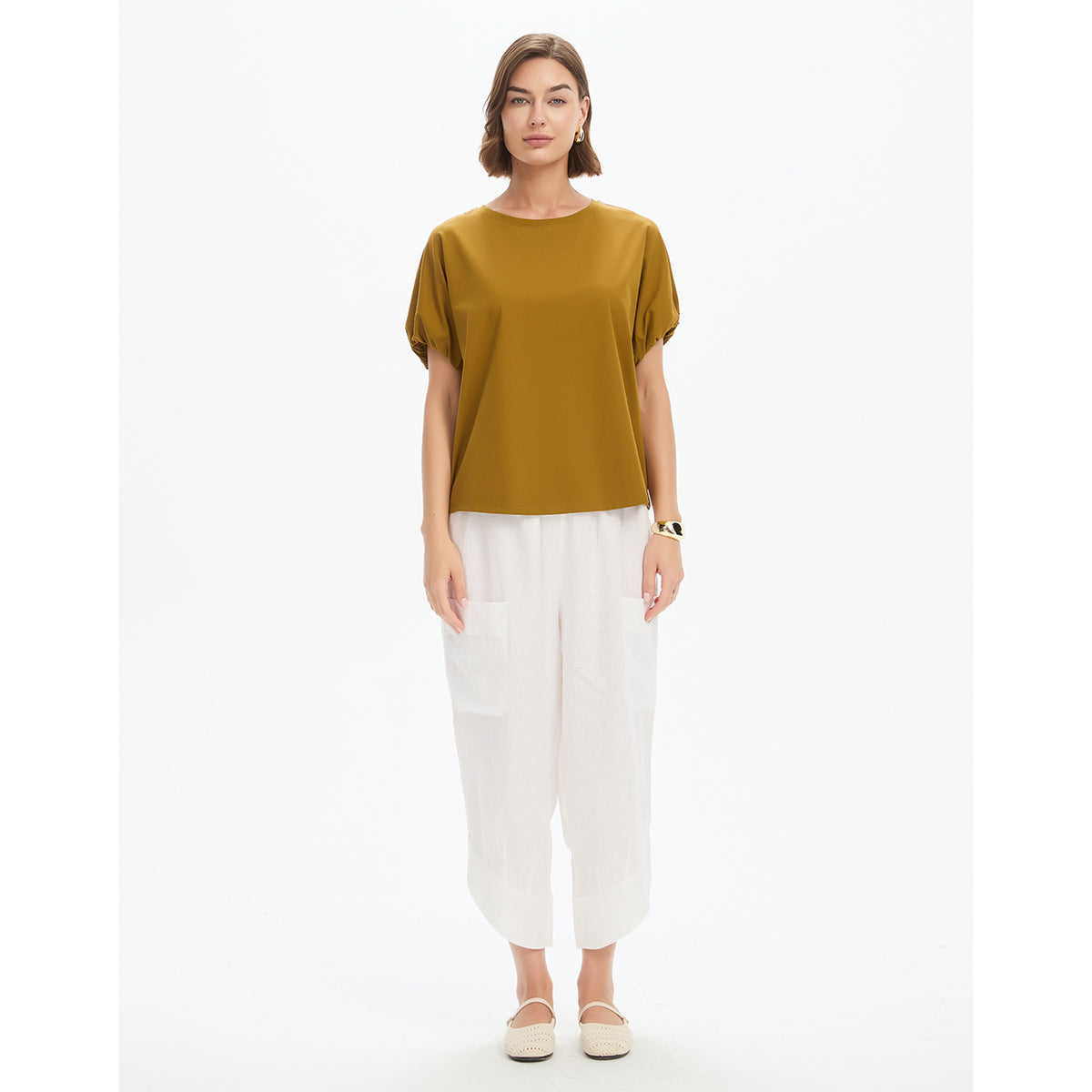 Bubble Sleeve Tee Deep Gold