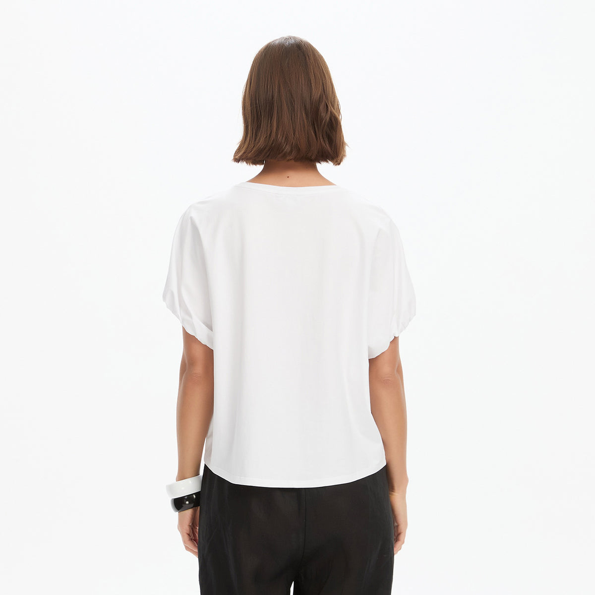 Bubble Sleeve Tee White