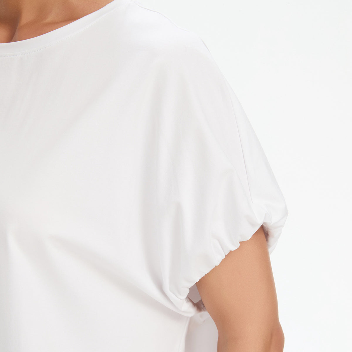 Bubble Sleeve Tee White
