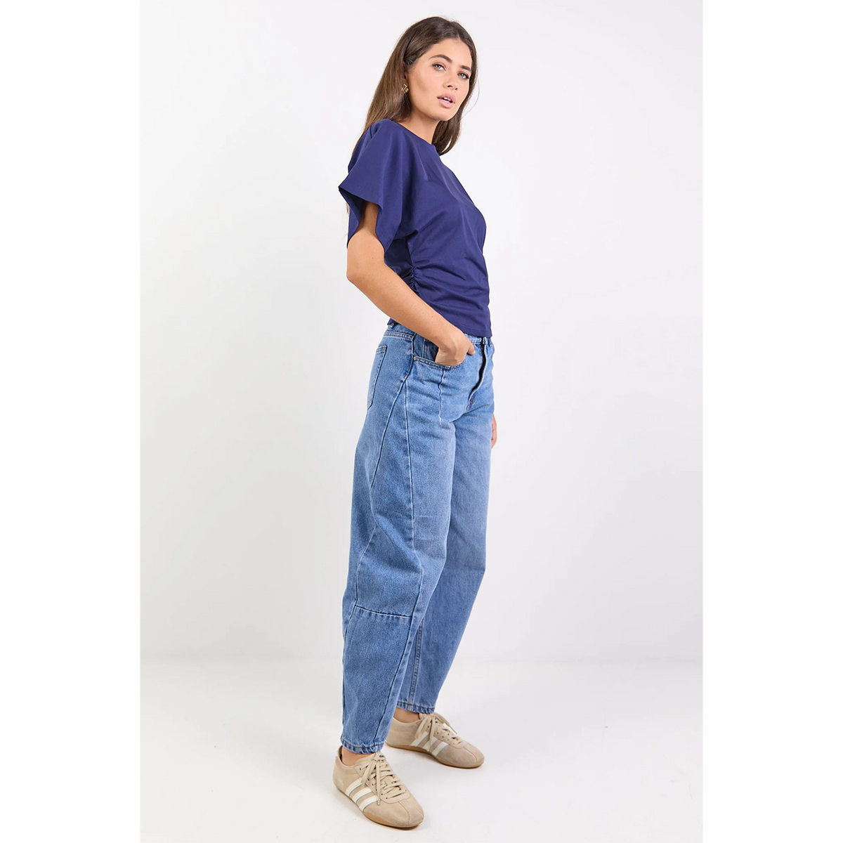 Cadence Ink Gathered Waist Detail Tee