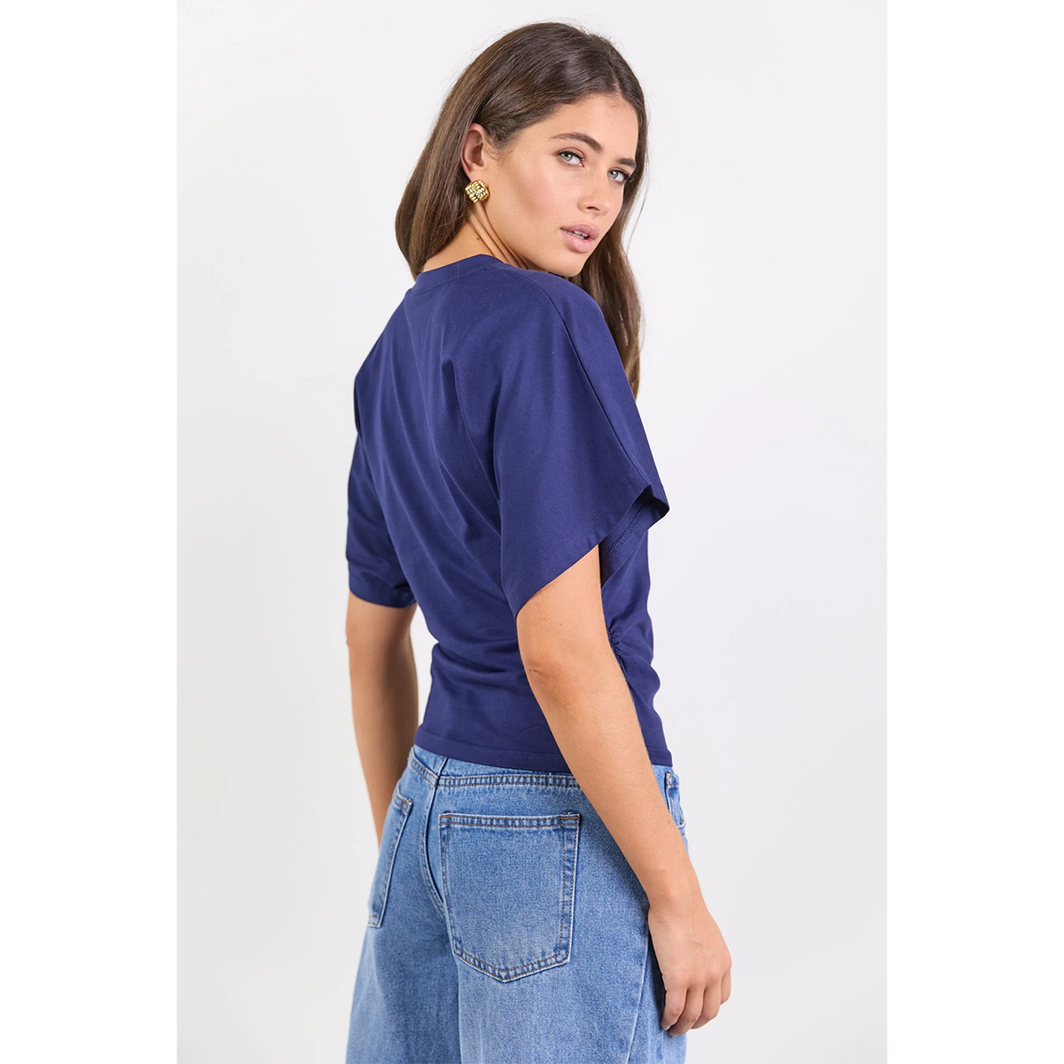 Cadence Ink Gathered Waist Detail Tee