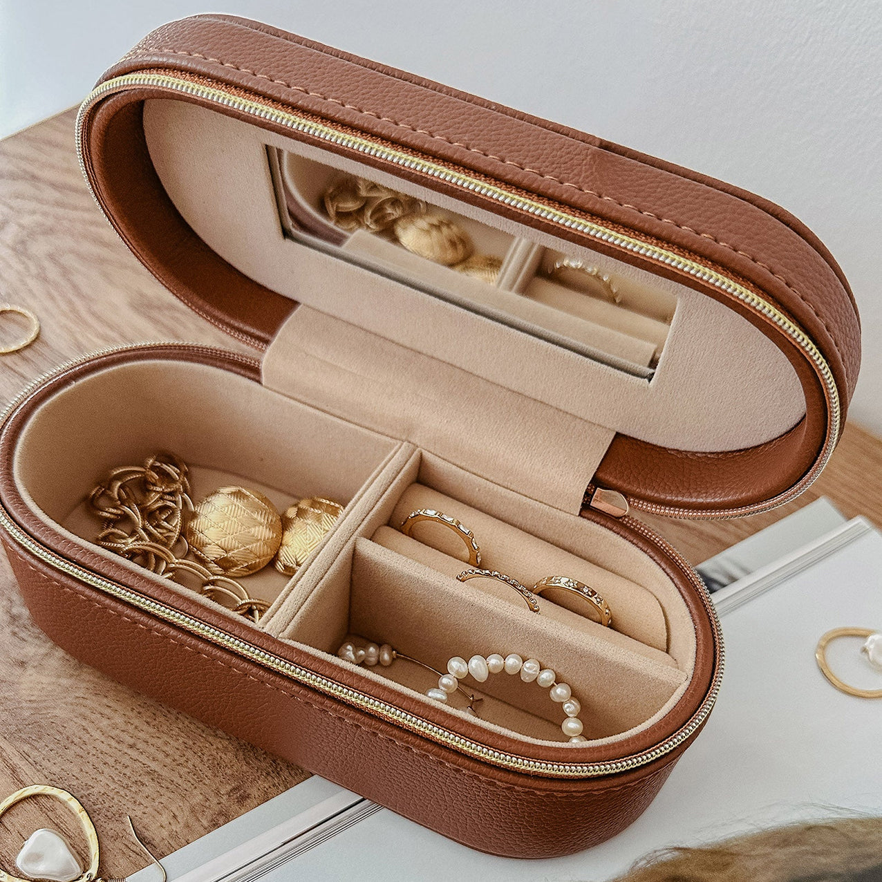 Charlee Jewellery Box Tan