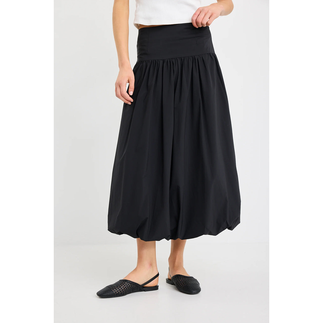 Intensity Black Bubble Midi Skirt