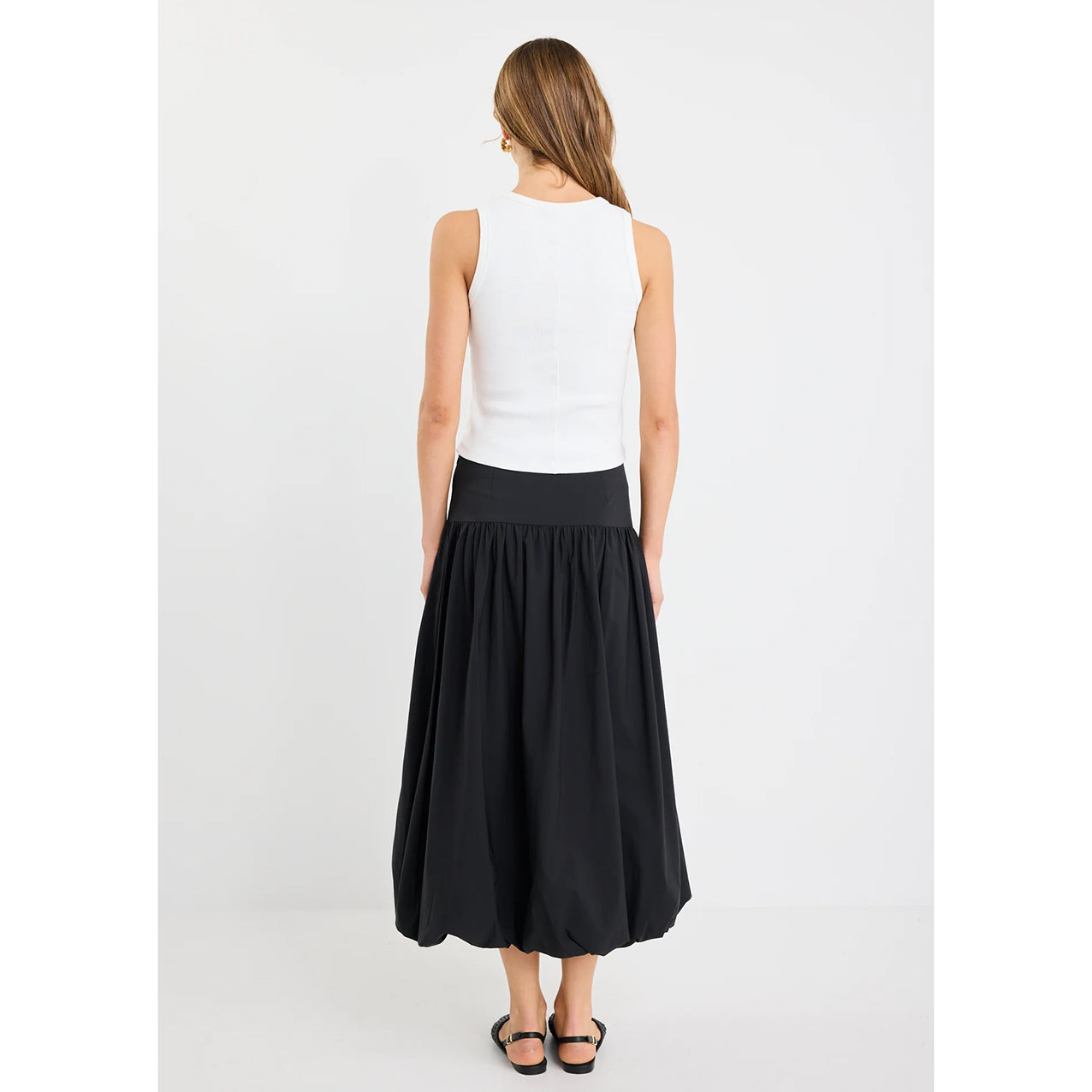 Intensity Black Bubble Midi Skirt