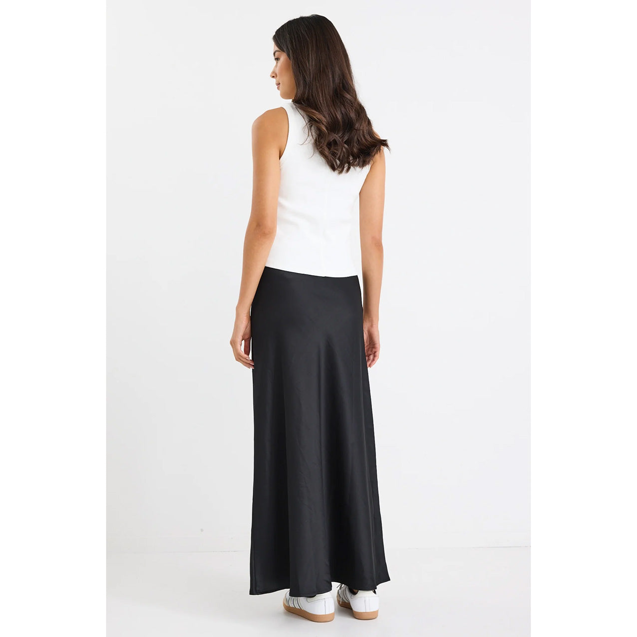Prodigy Black Satin Maxi Skirt