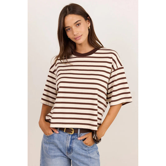Cohesion Chocolate Vanilla Stripe Tee
