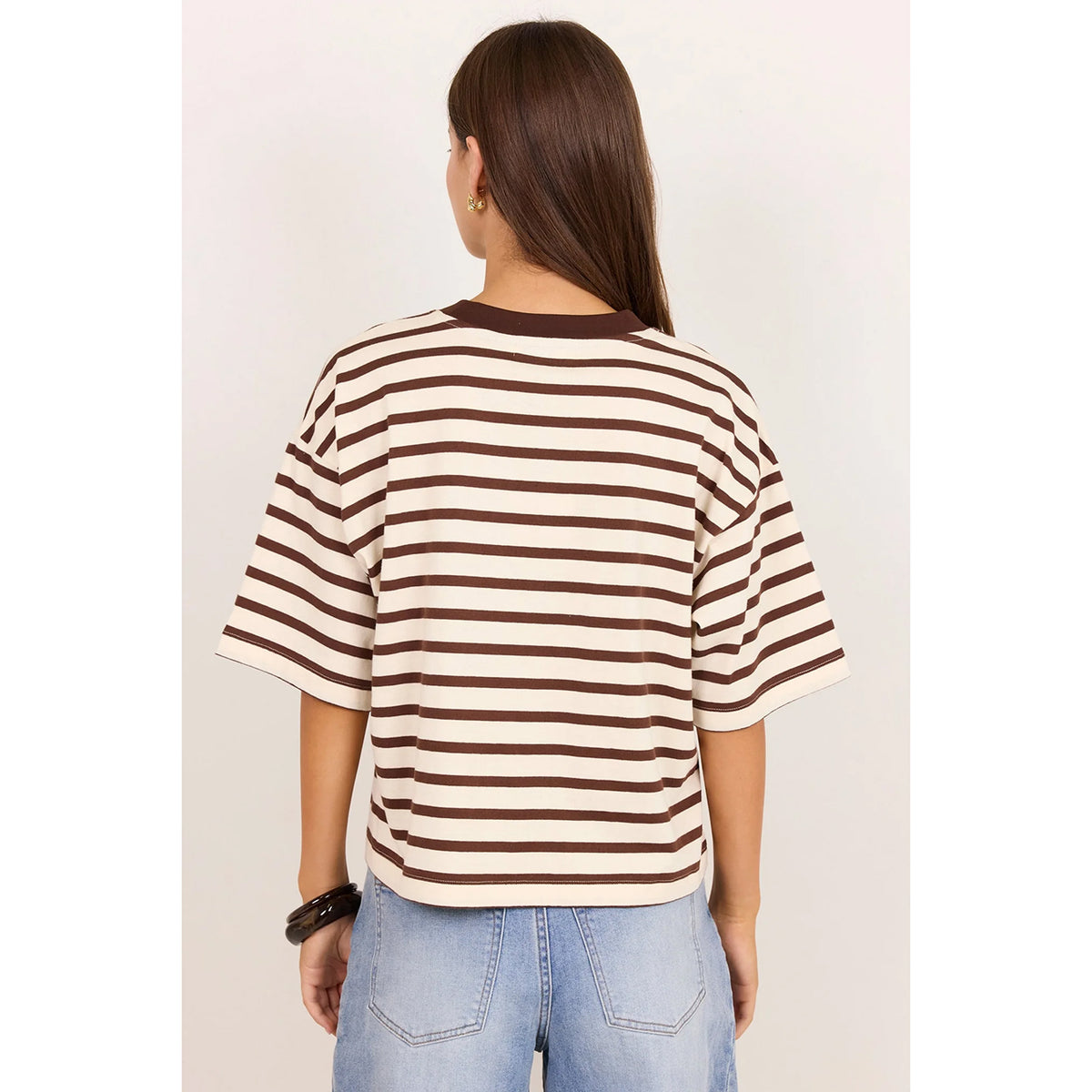 Cohesion Chocolate Vanilla Stripe Tee