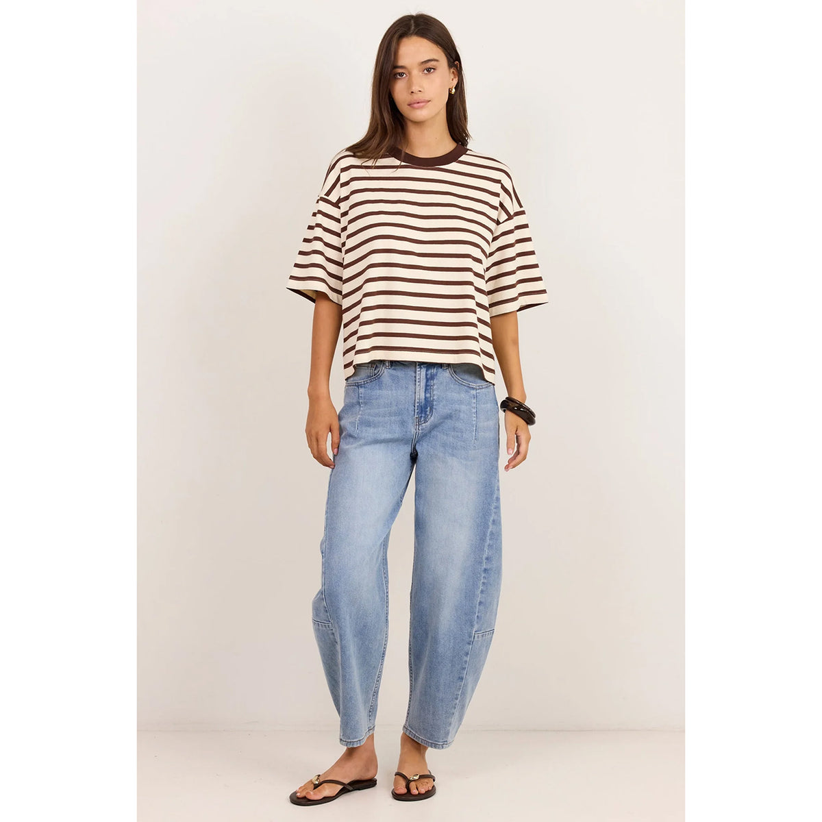 Cohesion Chocolate Vanilla Stripe Tee