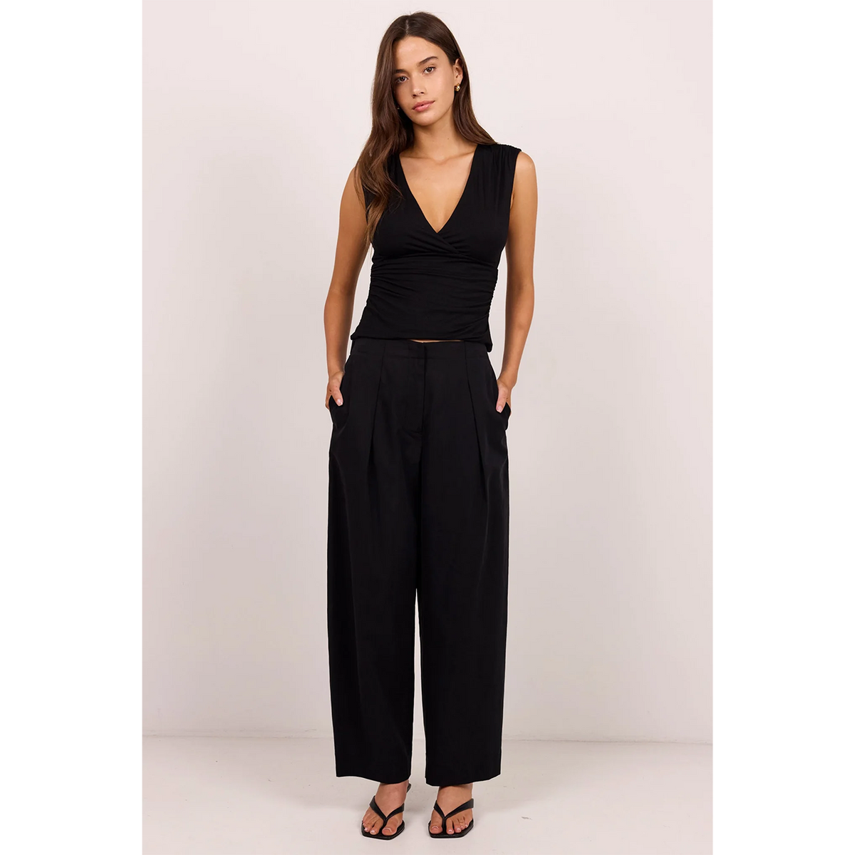 Manifesto Black Barrel Leg Pant
