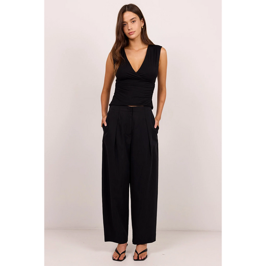 Manifesto Black Barrel Leg Pant
