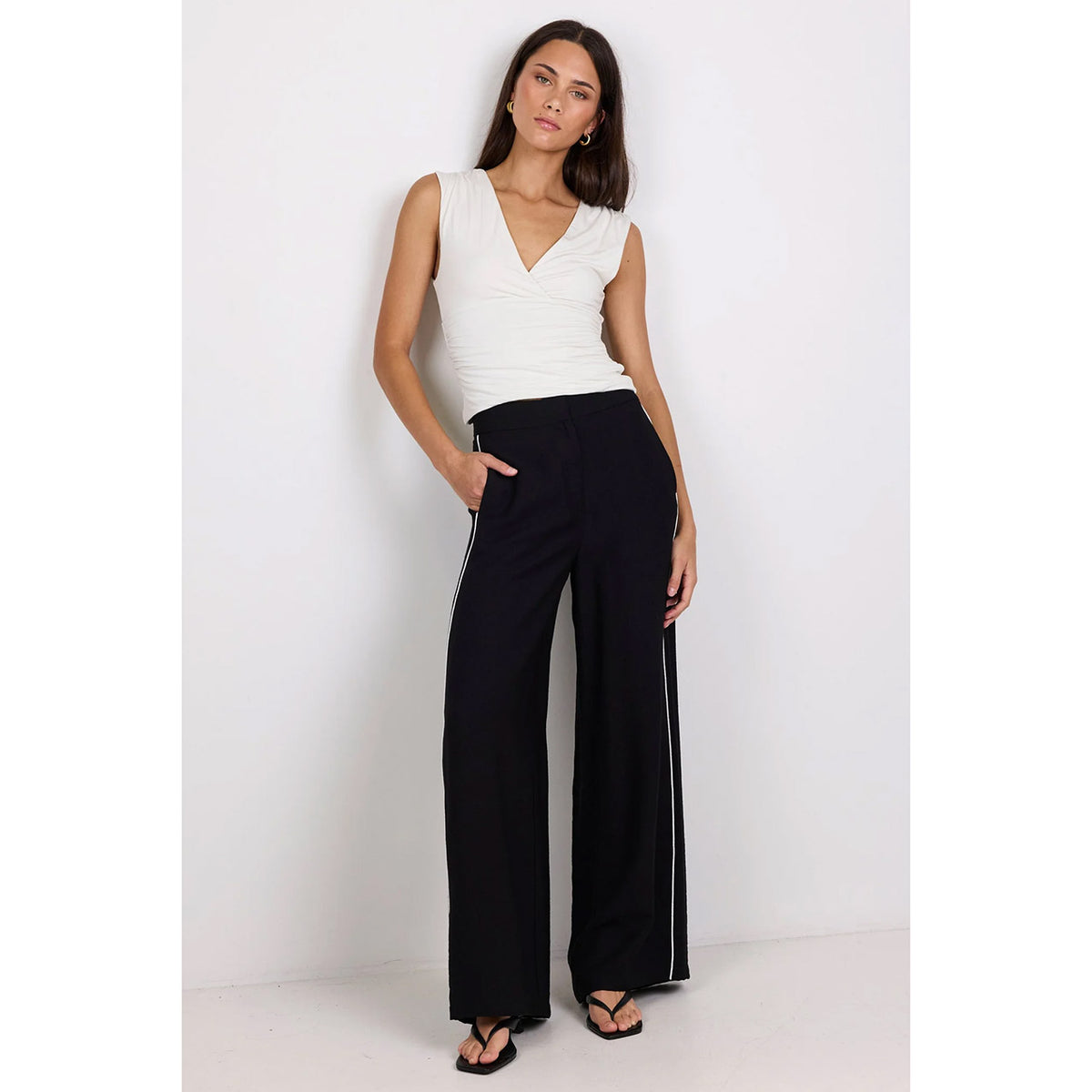 Exception Black Piped Side Pants