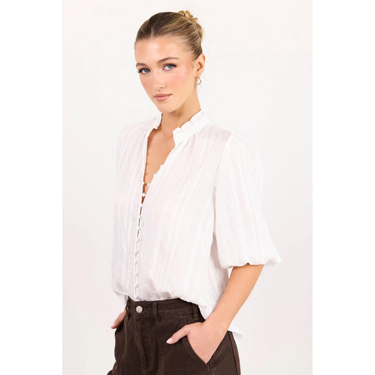 Continuance Ivory Self Stripe Top