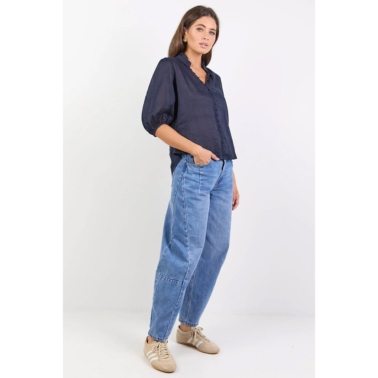 Continuance Navy High NeckTop
