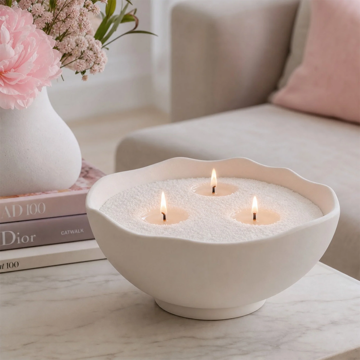 650g Sand Wax Candle Berry Bergamot
