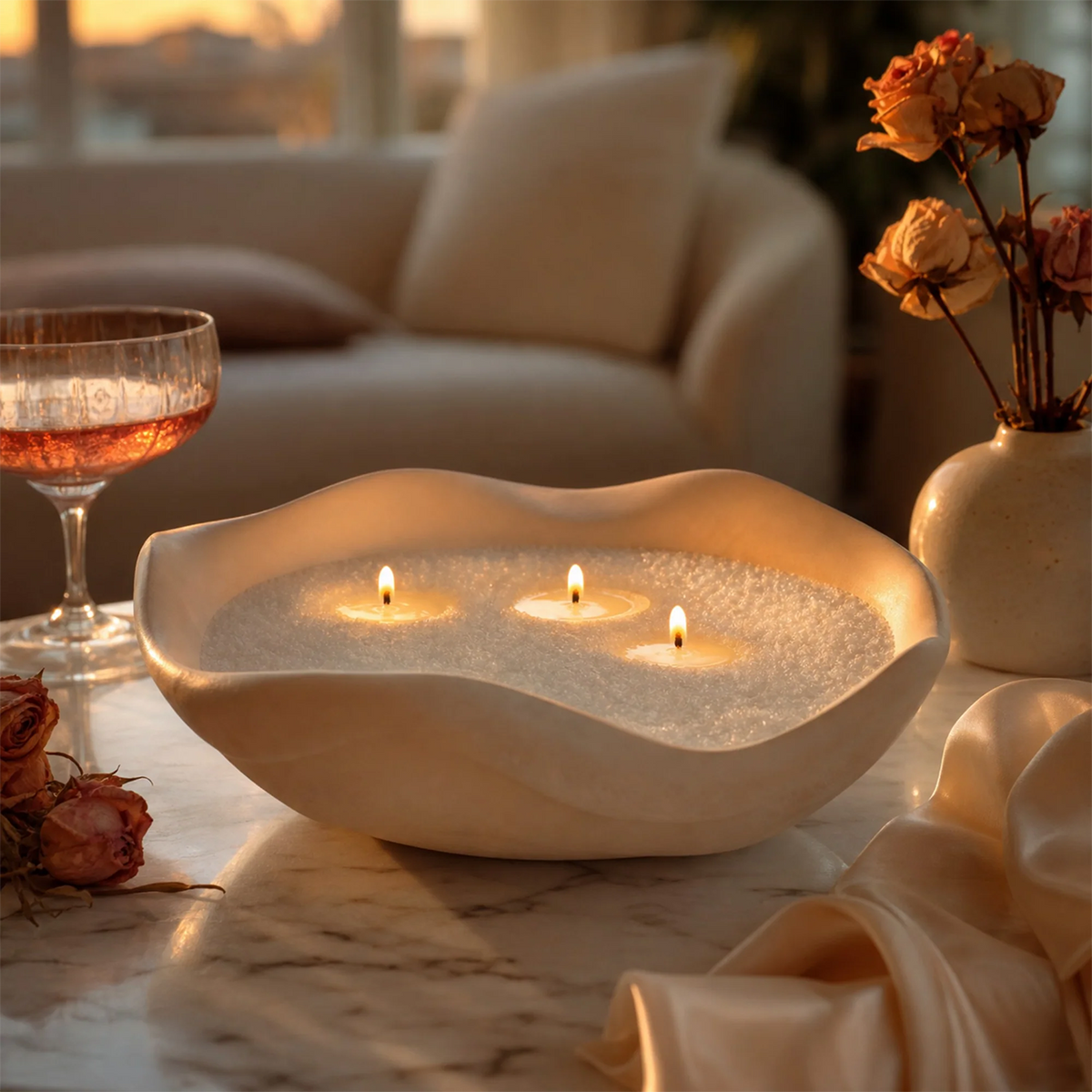 650g Sand Wax Candle Buttercream Vanilla