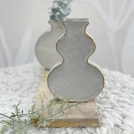 Cora Sculpt Vase Beige