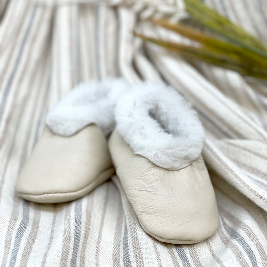 Cream Nappa Lambskin Booties