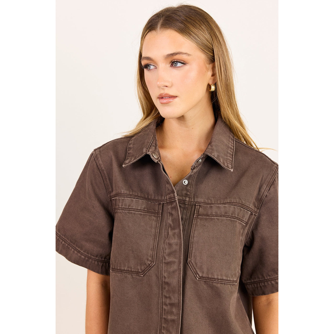 Crucial Mocha Denim Shacket