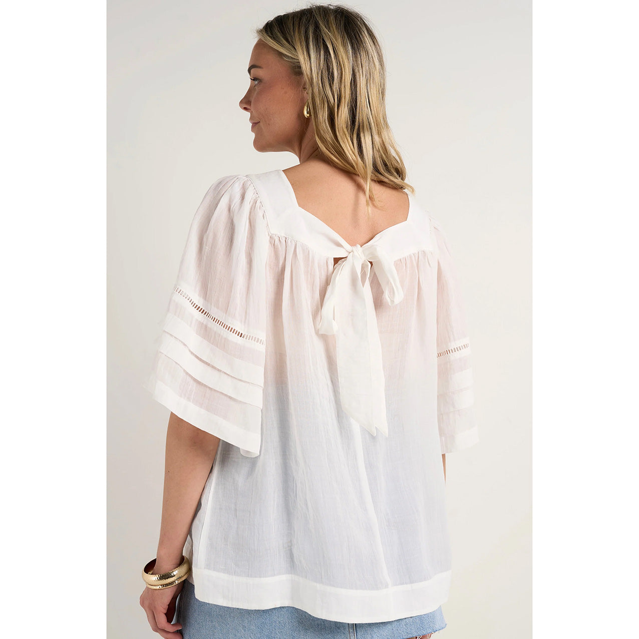 Cultured Ivory Square Neck Top