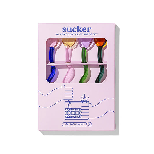 Glass Cocktail Stirrer Multi-colour 4pk