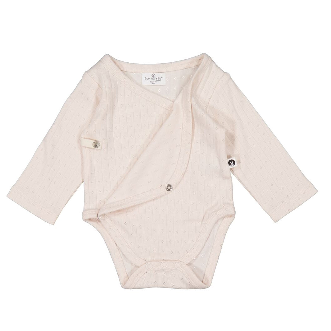Pointelle Almond Blush Long Sleeve Kimono Bodysuit