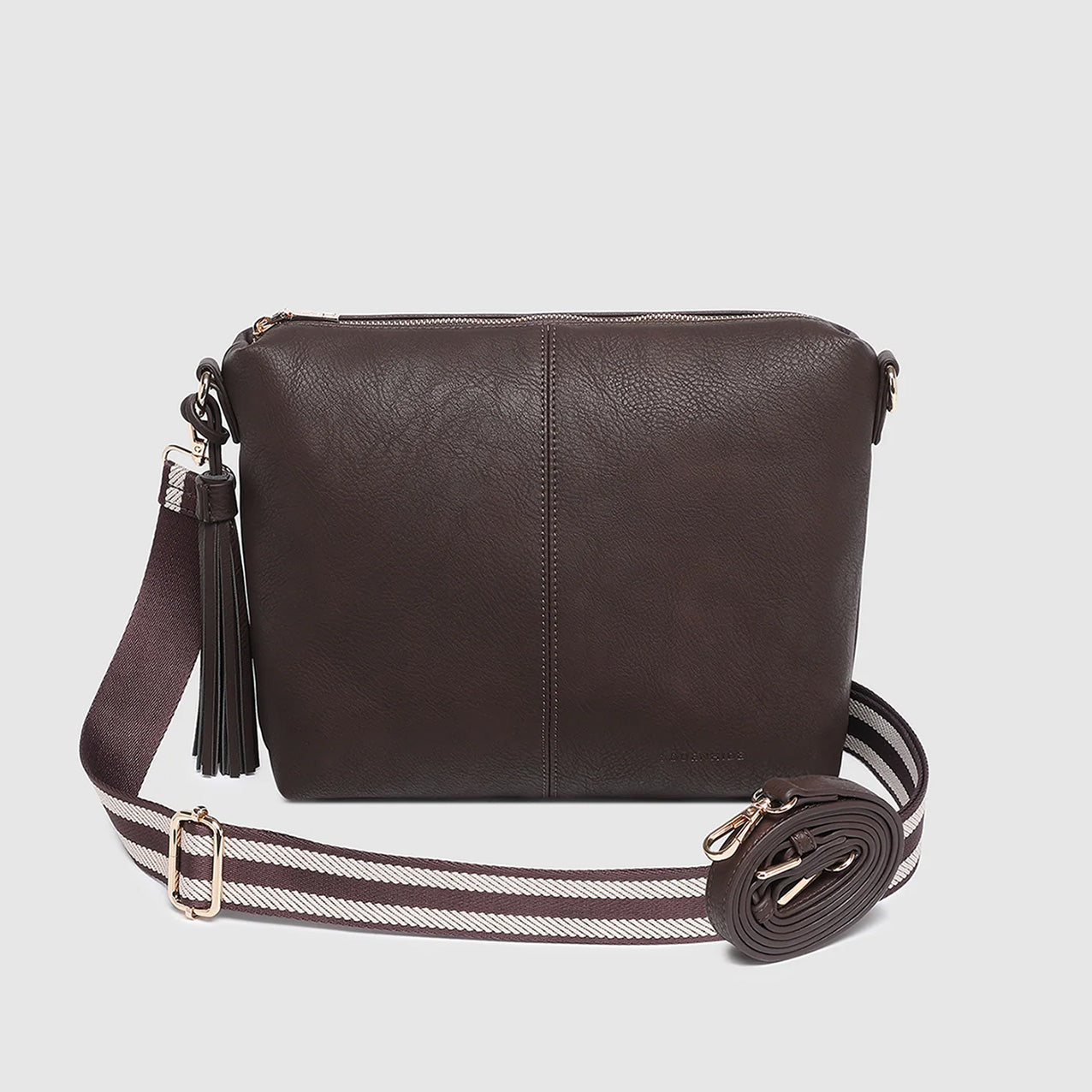 Daisy Stripe Crossbody Bag Chocolate