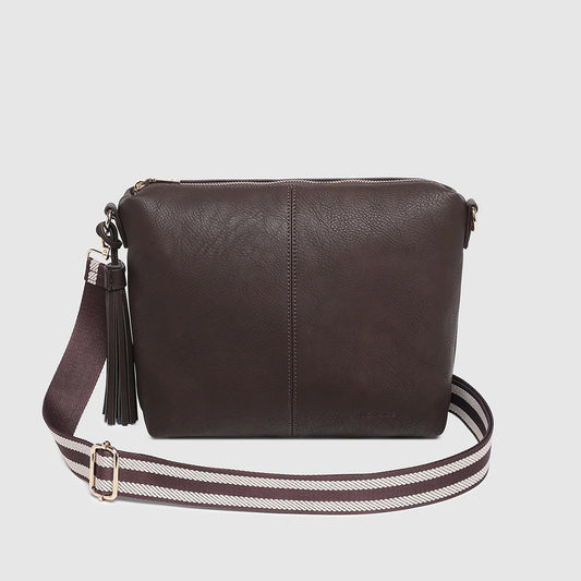 Daisy Stripe Crossbody Bag Chocolate