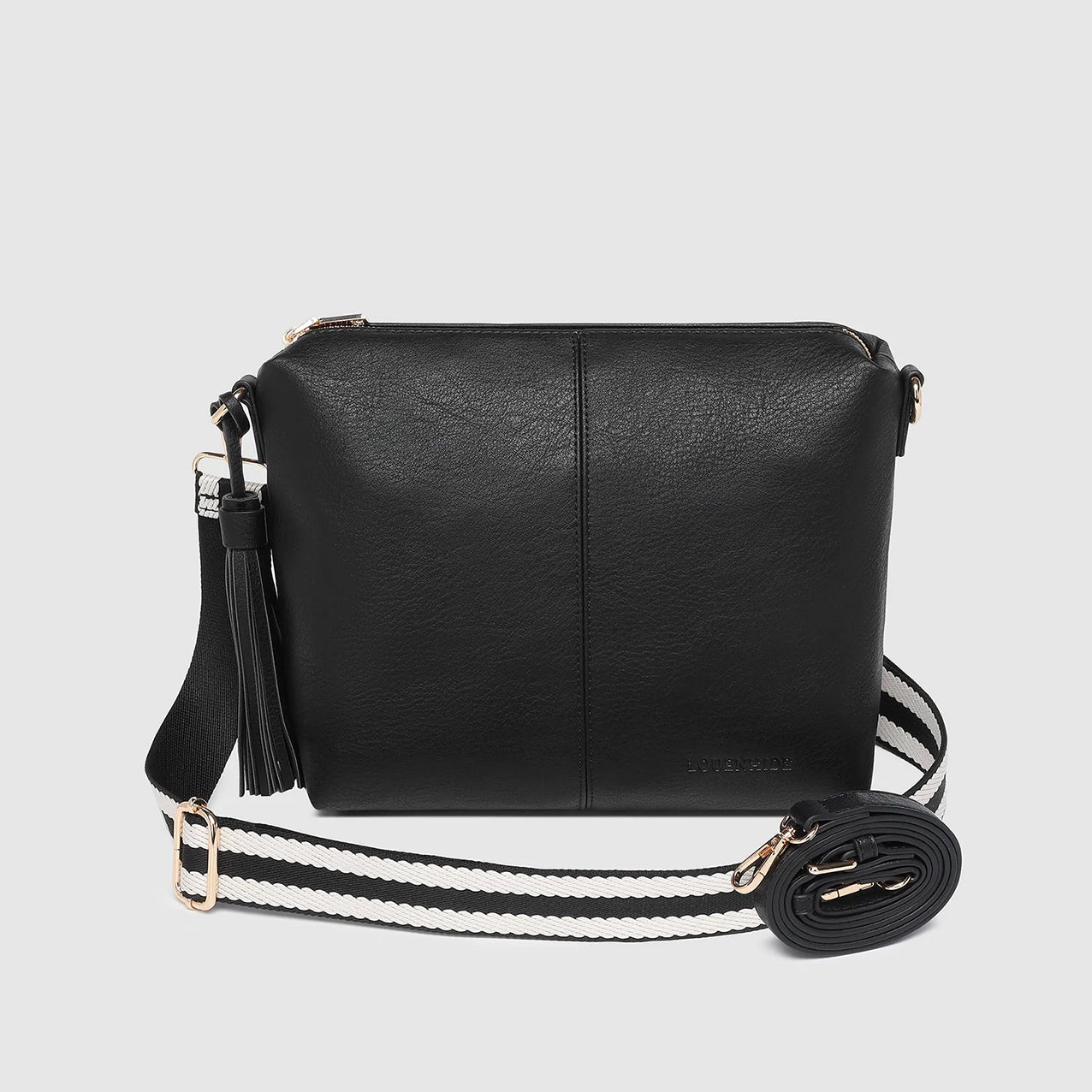 Daisy Stripe Crossbody Bag Black