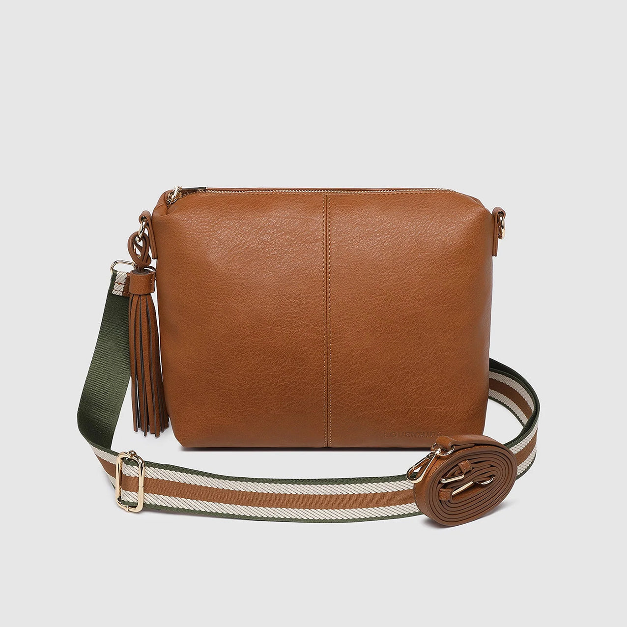 Daisy Stripe Crossbody Bag Tan