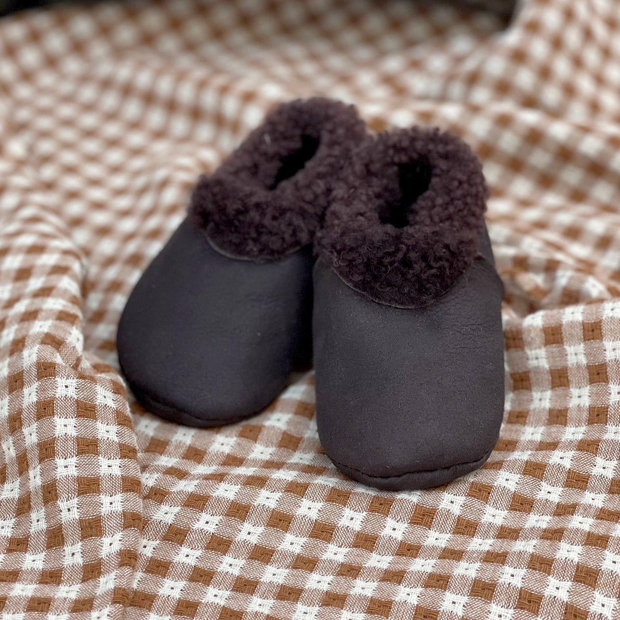 Dark Brown Nubuck Lambskin Booties