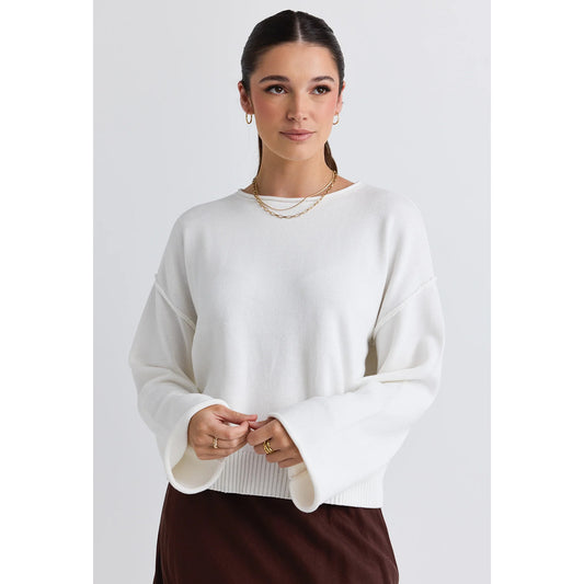 Daytime Ivory LS Cotton Jumper