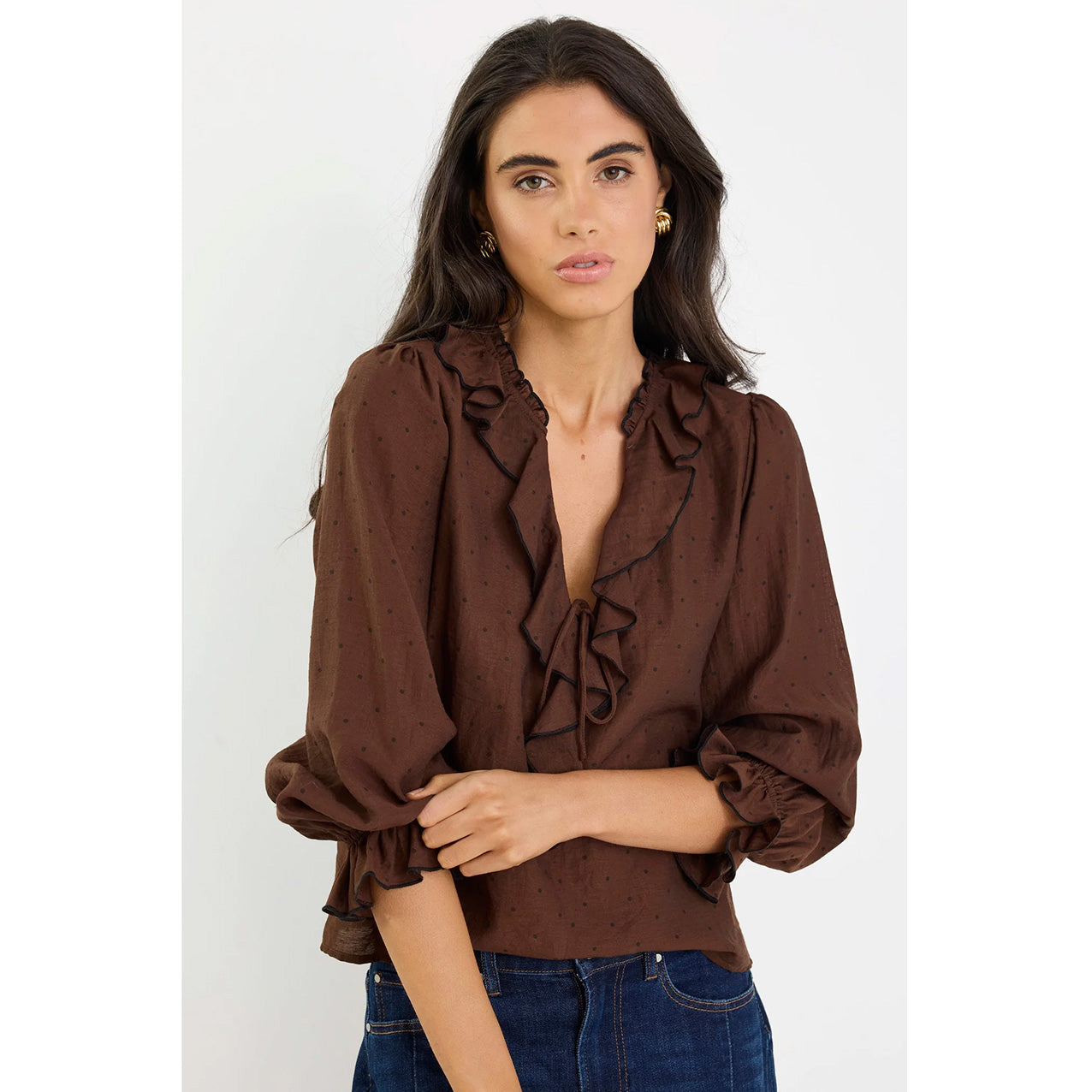 Decorate Chocolate Polka Dot Shirt