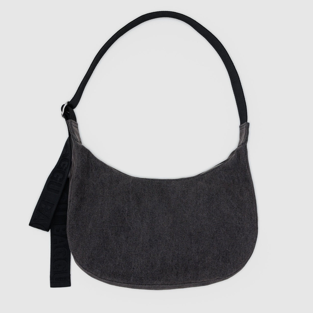 Baggu Medium Denim Crescent Bag Washed Black Denim